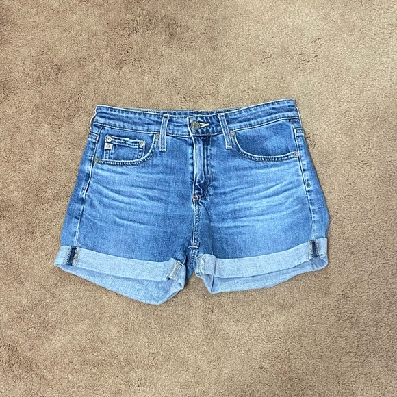 AG Hailey Ex Boyfriend Roll Up Light Blue Denim Shorts